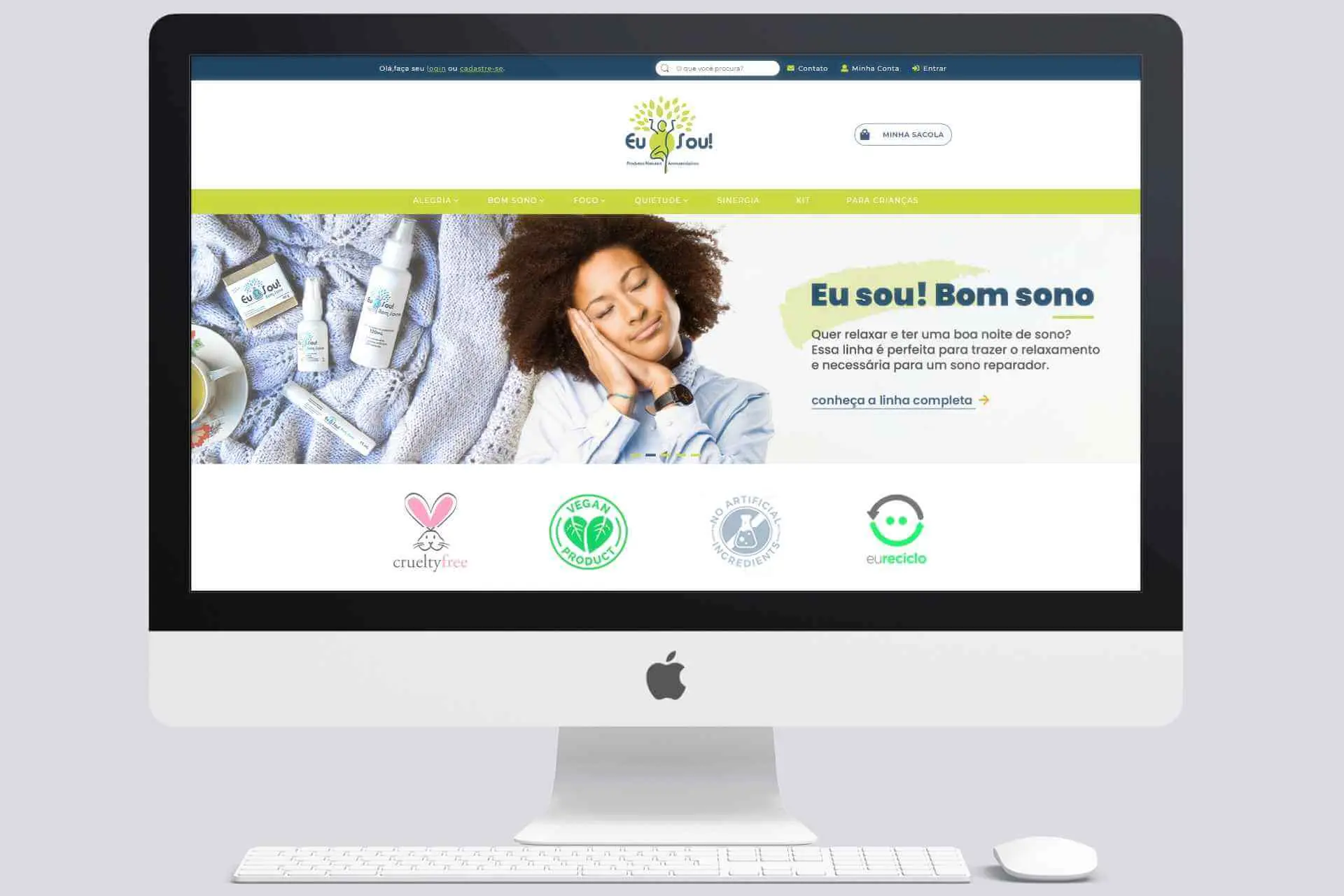 Loja virtual de cosméticos naturais Eu Sou Natural na plataforma Iluria