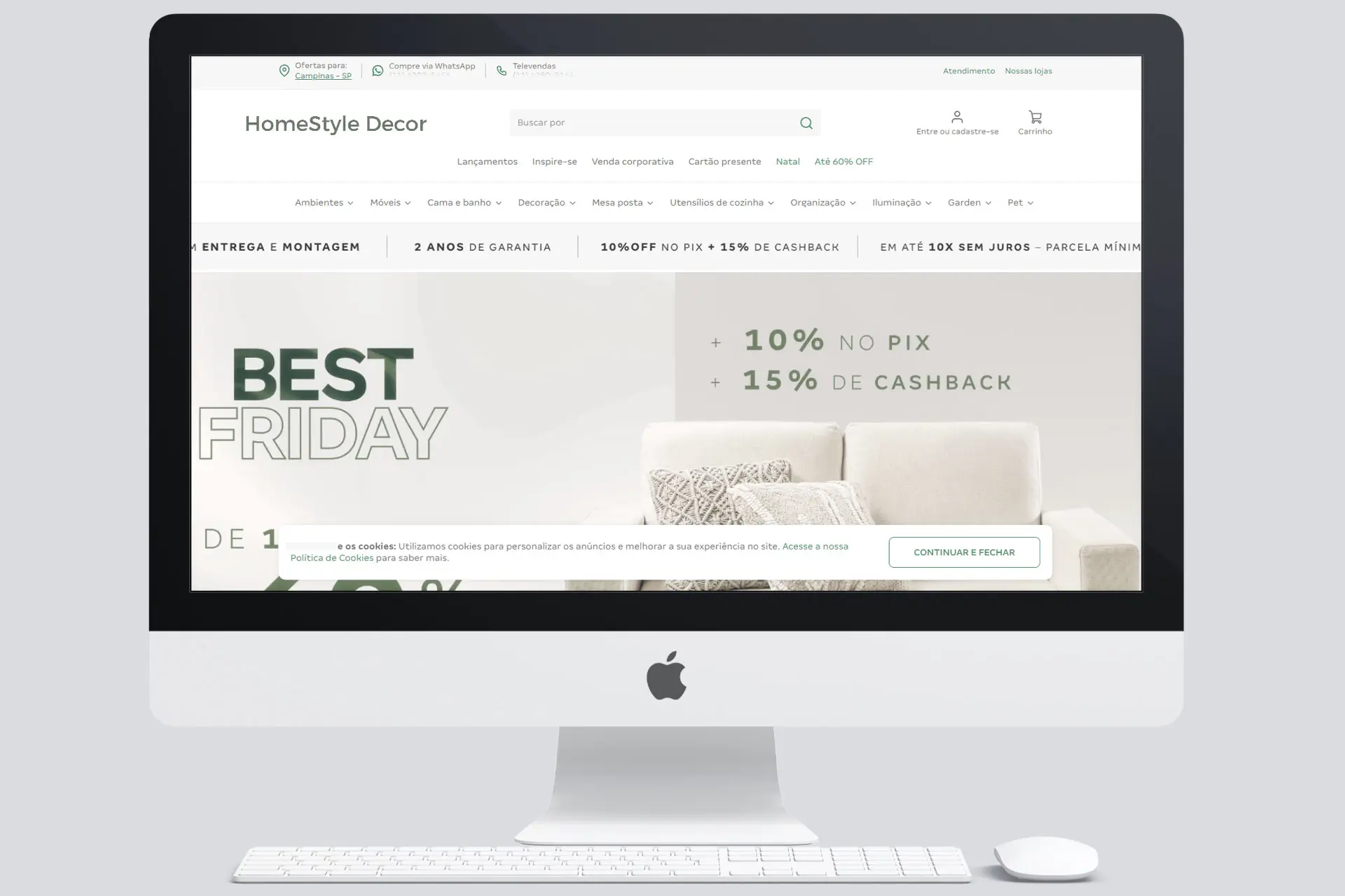 Loja virtual de decoração HomeStyle Decor com realidade aumentada