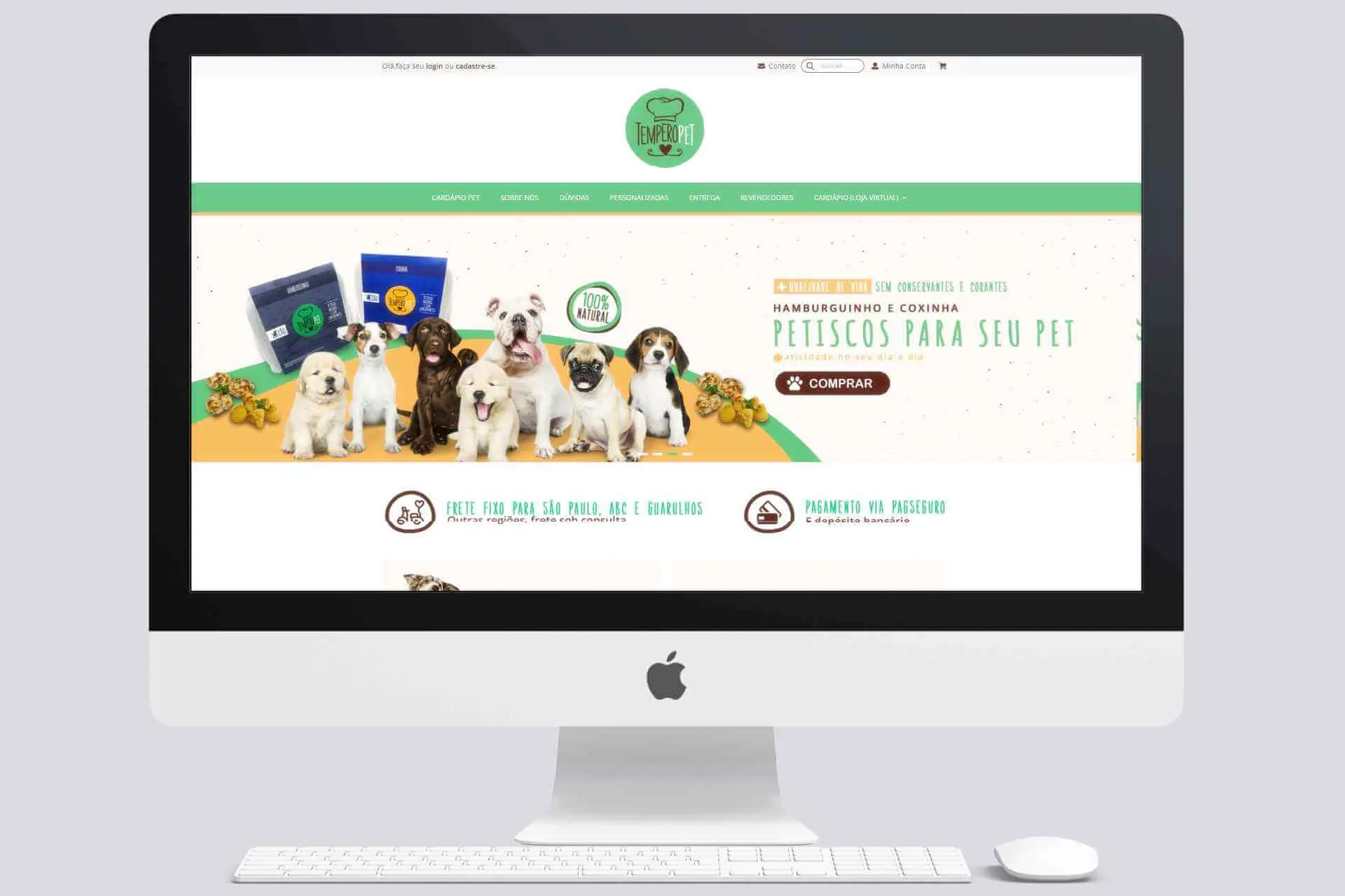 Loja virtual Tempero Pet de produtos naturais para pets
