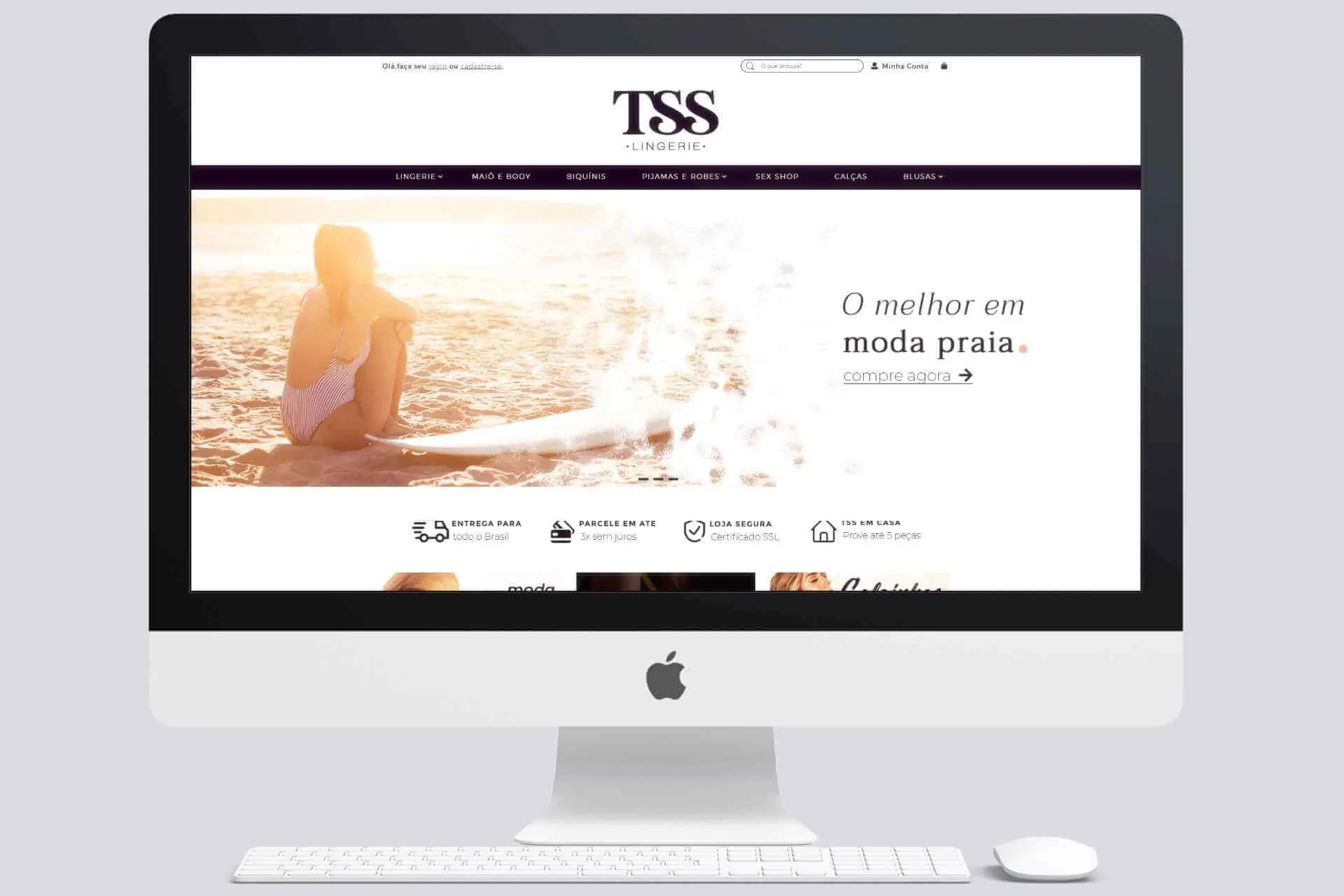 Loja virtual TSS Lingerie desenvolvida na plataforma Iluria