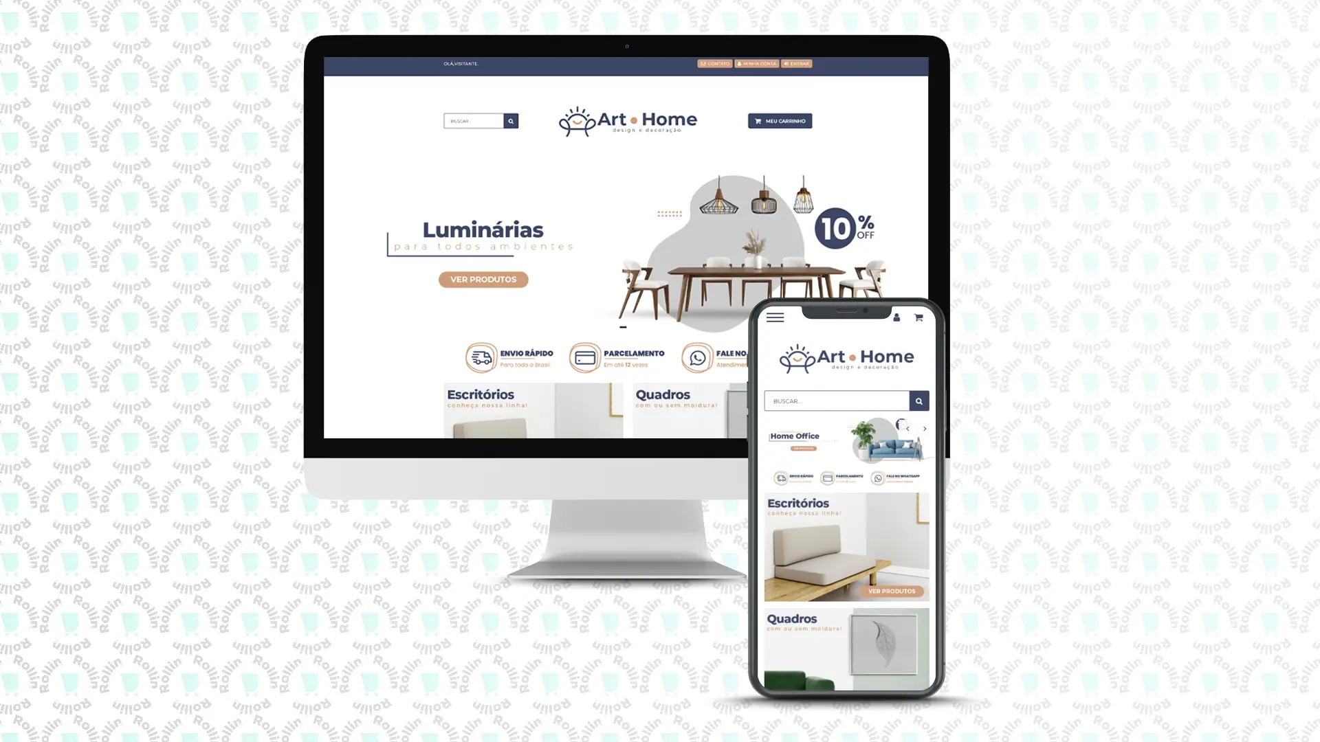 Prévia do tema Art Home para lojas Iluria de decoração e casa