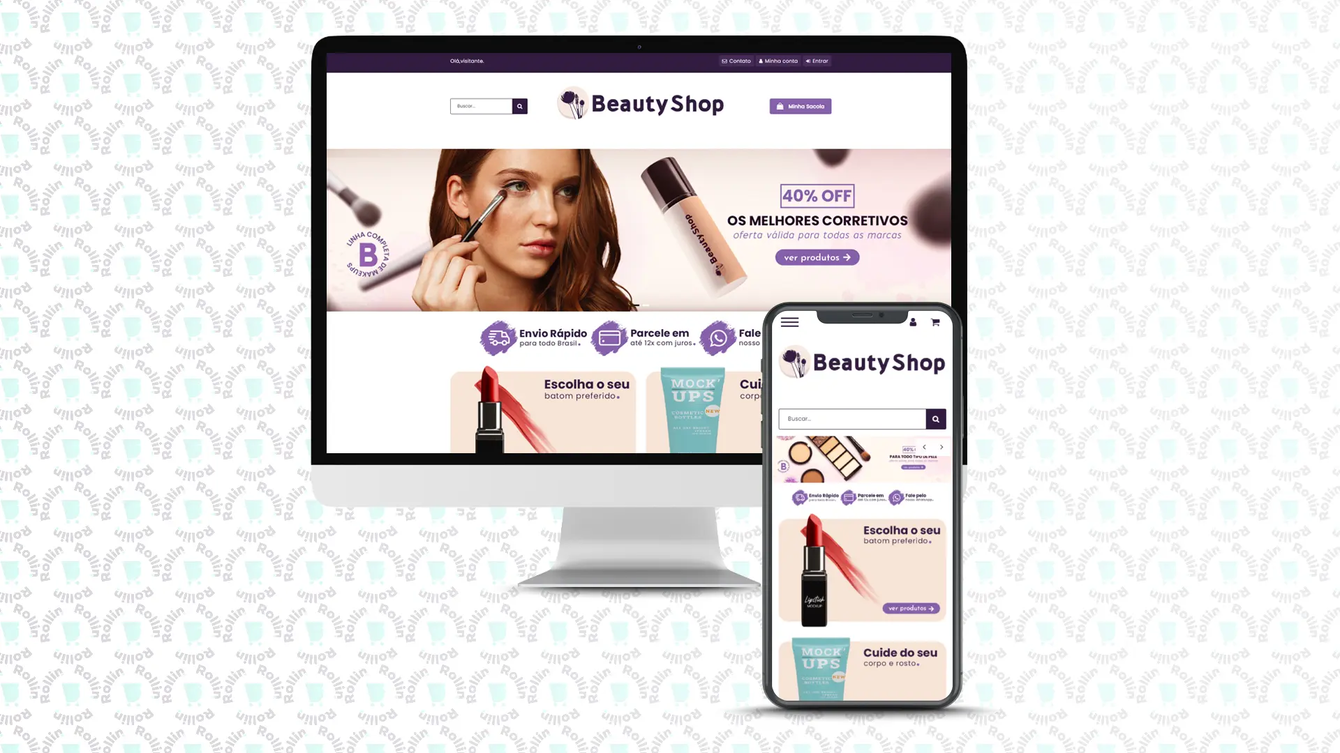 Prévia do tema Beauty Shop para lojas Iluria de beleza e cosméticos