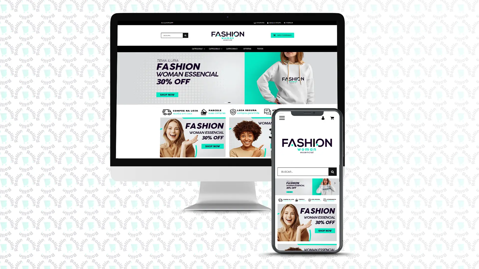 Prévia do tema Fashion Woman para lojas Iluria de moda feminina