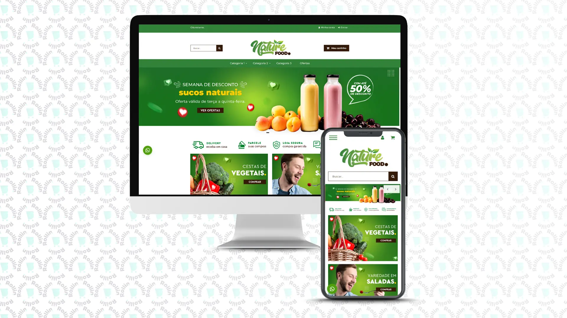 Prévia do tema Nature Food para lojas Iluria de alimentos naturais