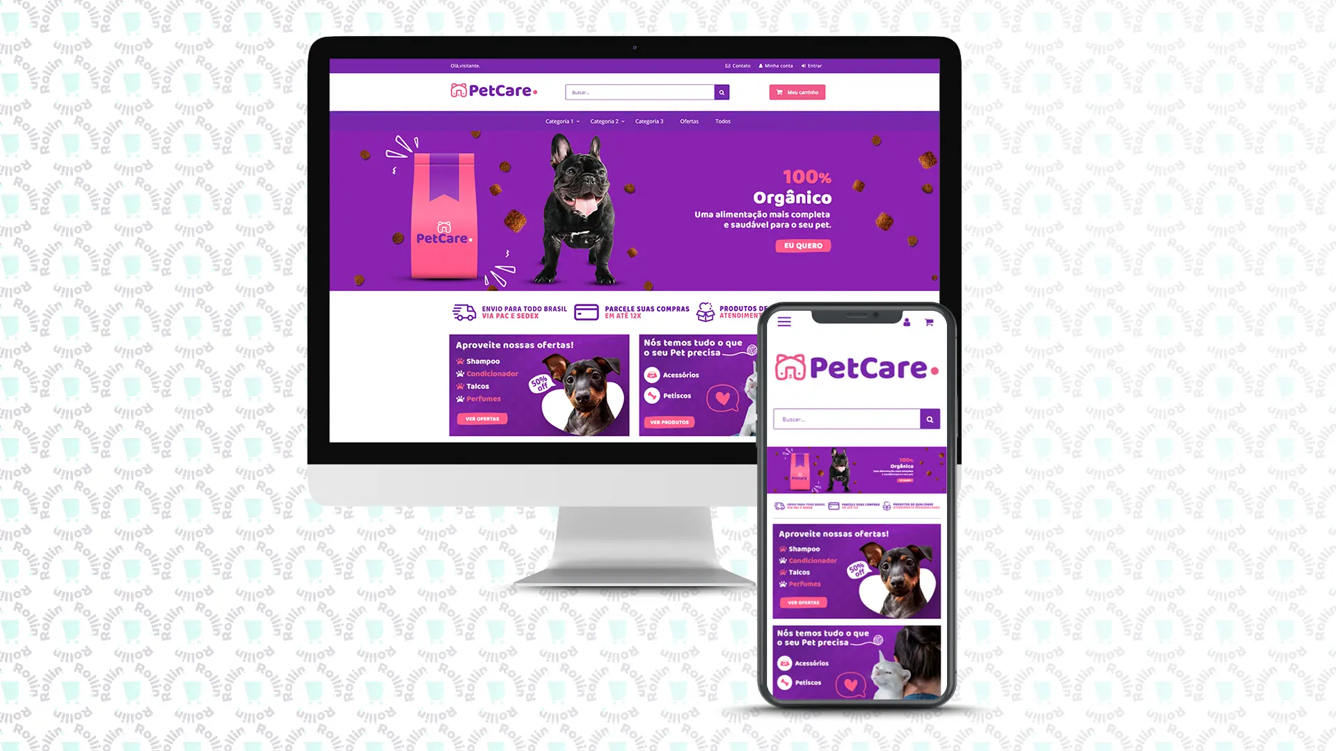 Prévia do tema PetCare para pet shops na Iluria